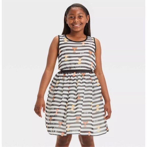 Girls' Barbie Character Dress White Black Kids Size Large (10/12) - Picture 12 of 15